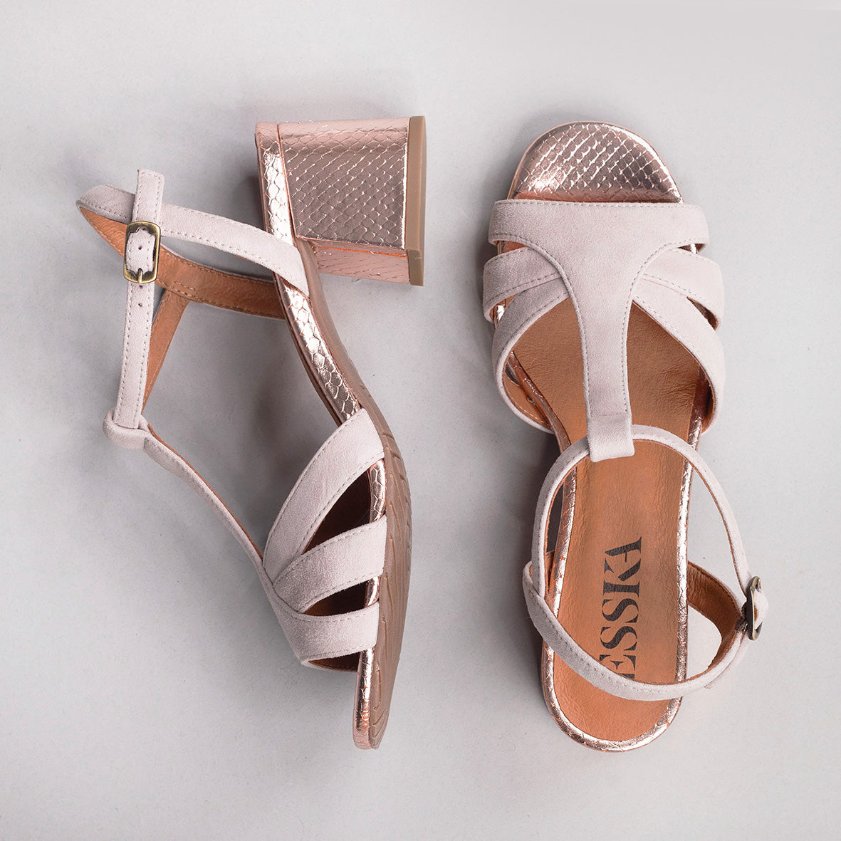 Gabby Dusty Pink Low Sandal by Esska