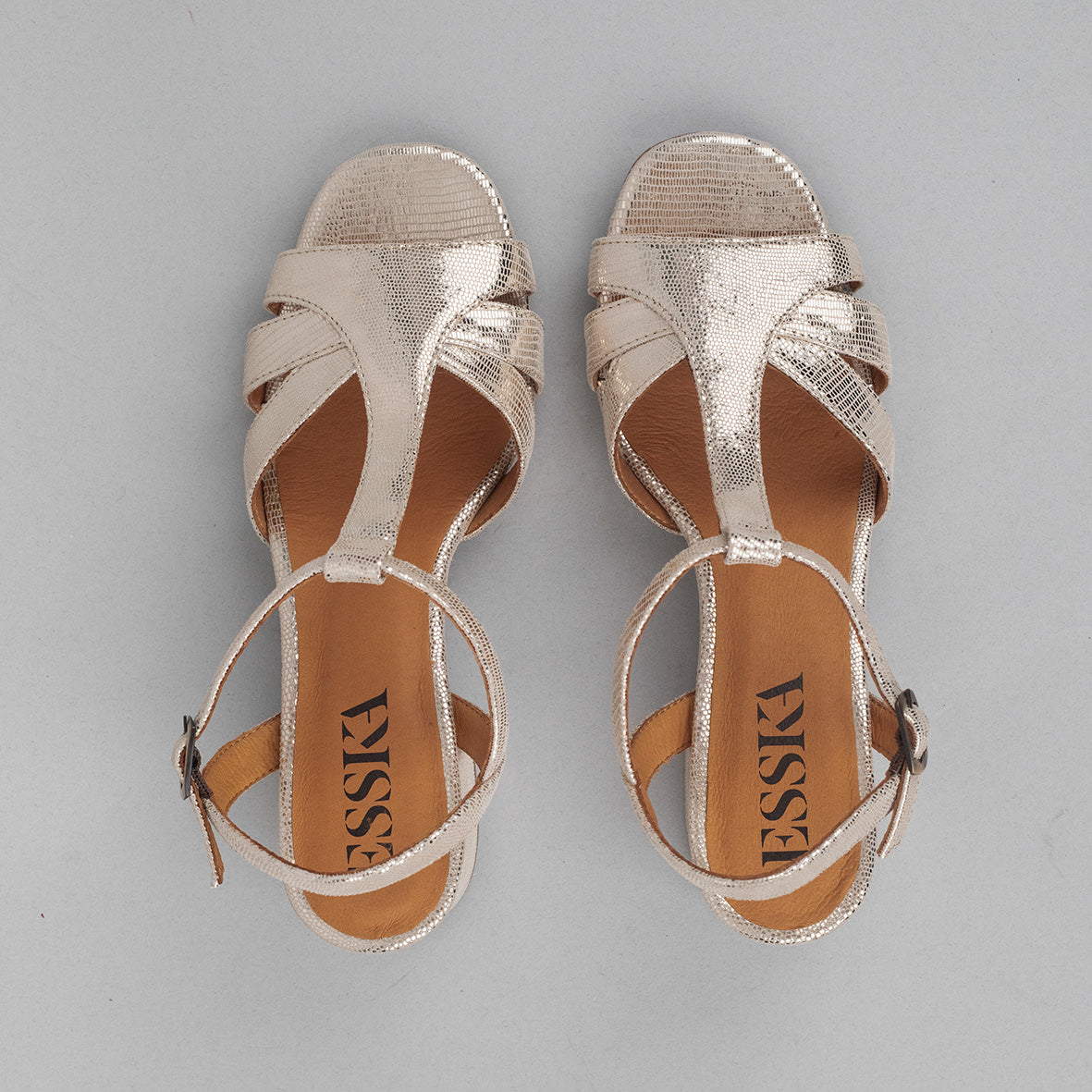 Gabby Platinum Low Sandal by Esska