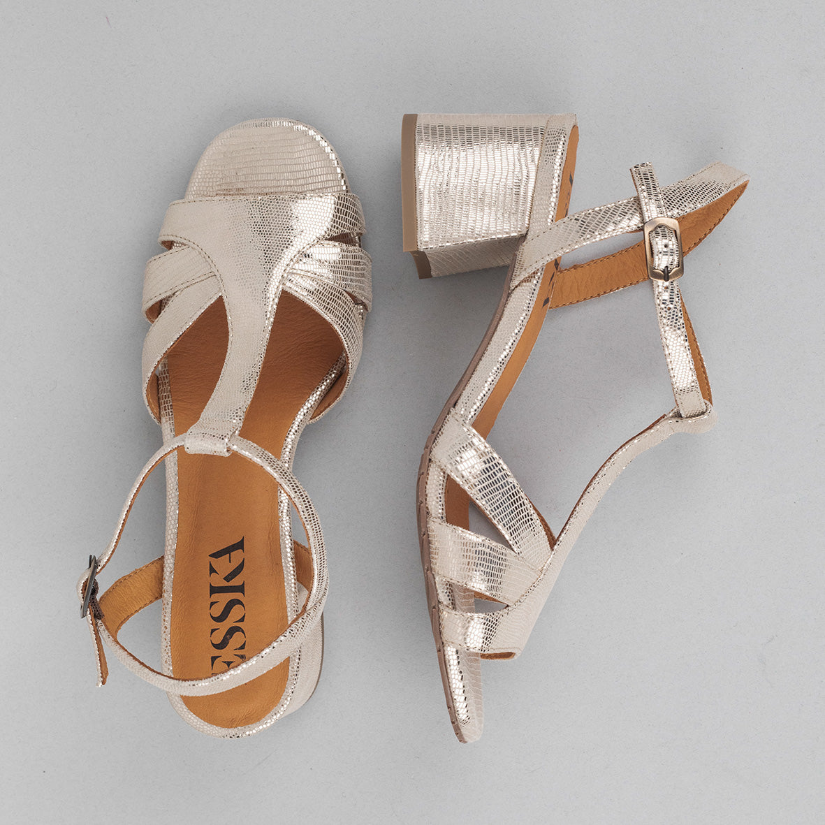 Gabby Platinum Low Sandal by Esska