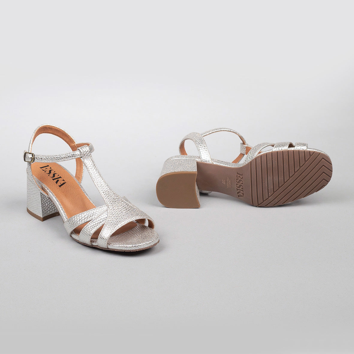 Gabby Vegan Embossed Silver