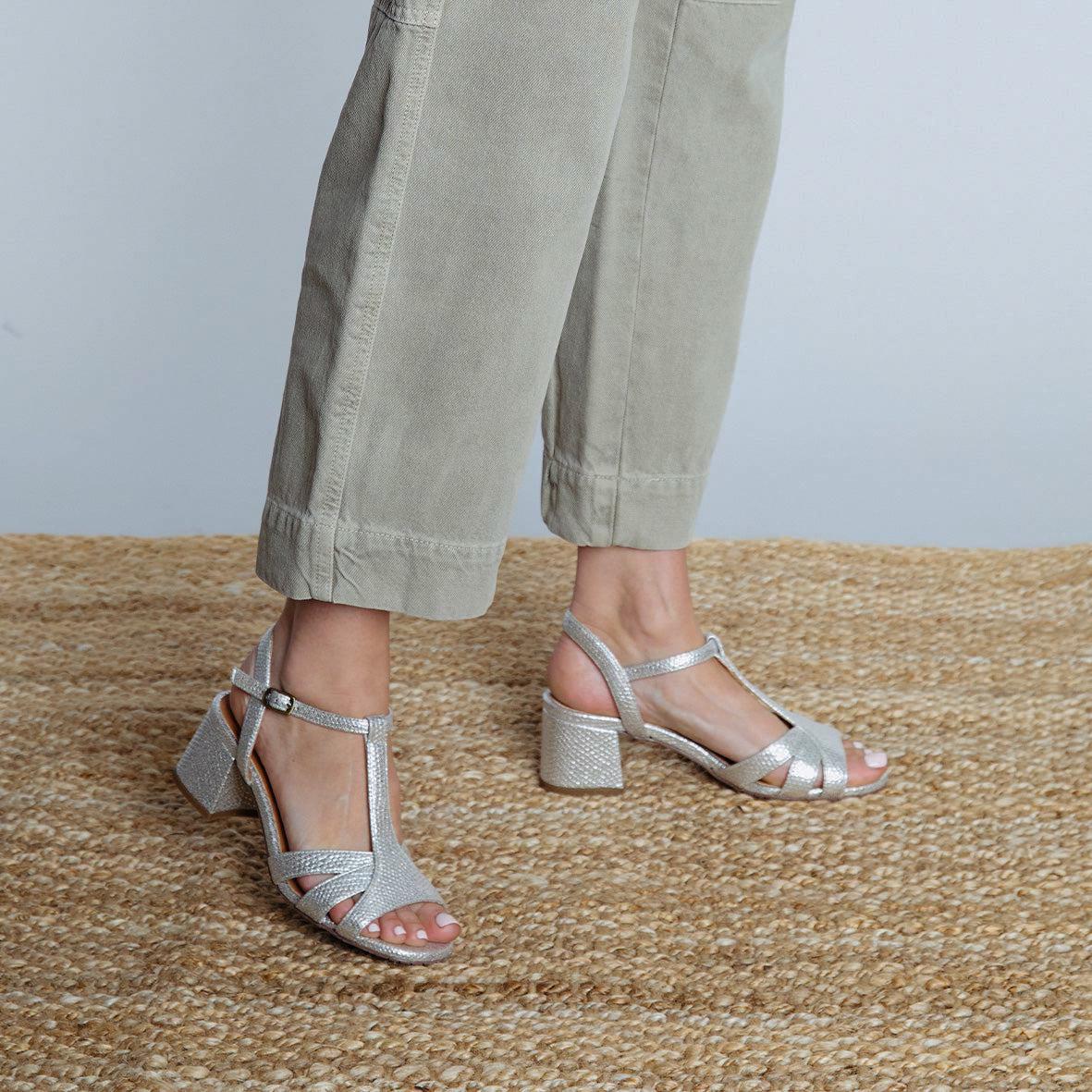 Gabby Vegan Embossed Silver