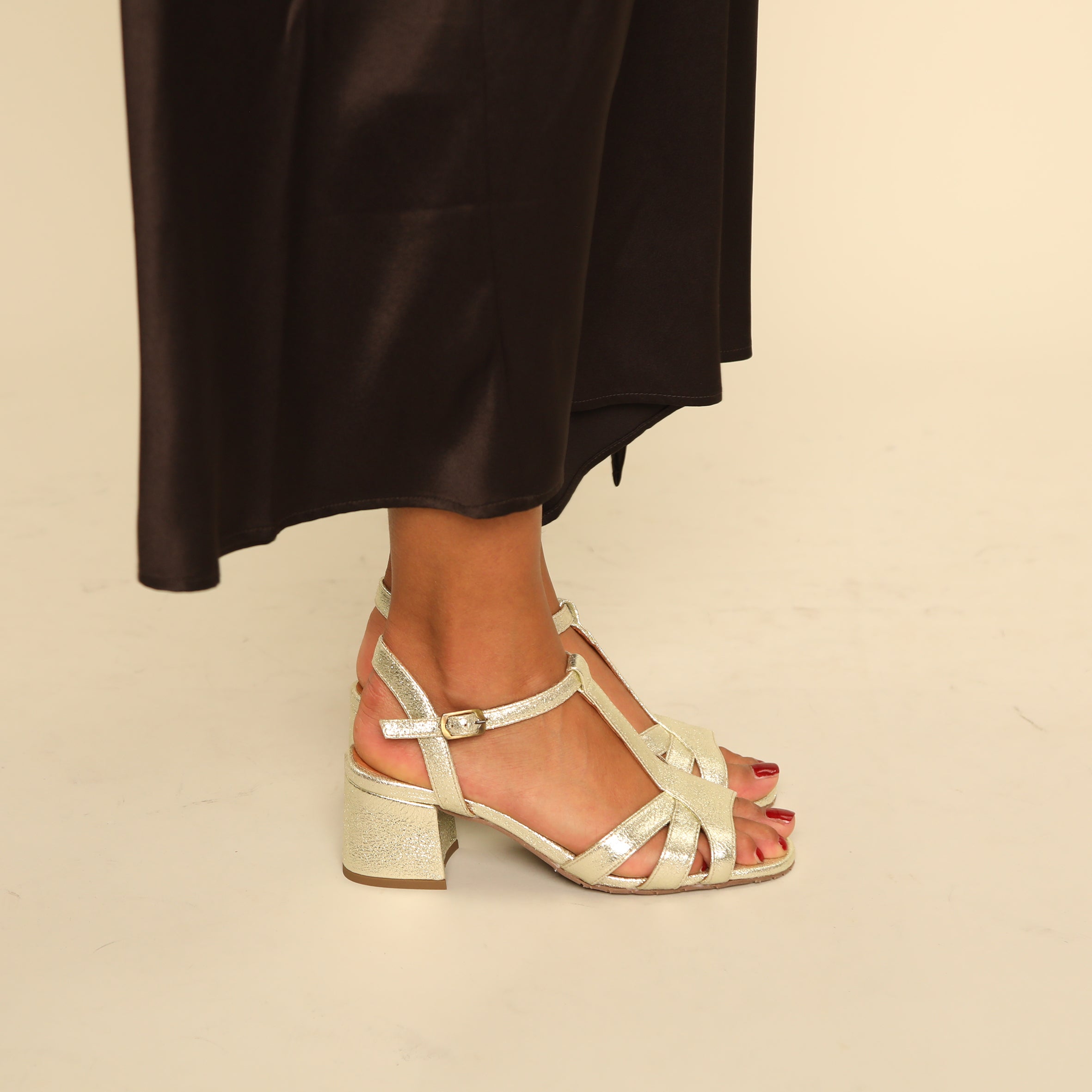Gabby Champagne Low Sandal by Esska