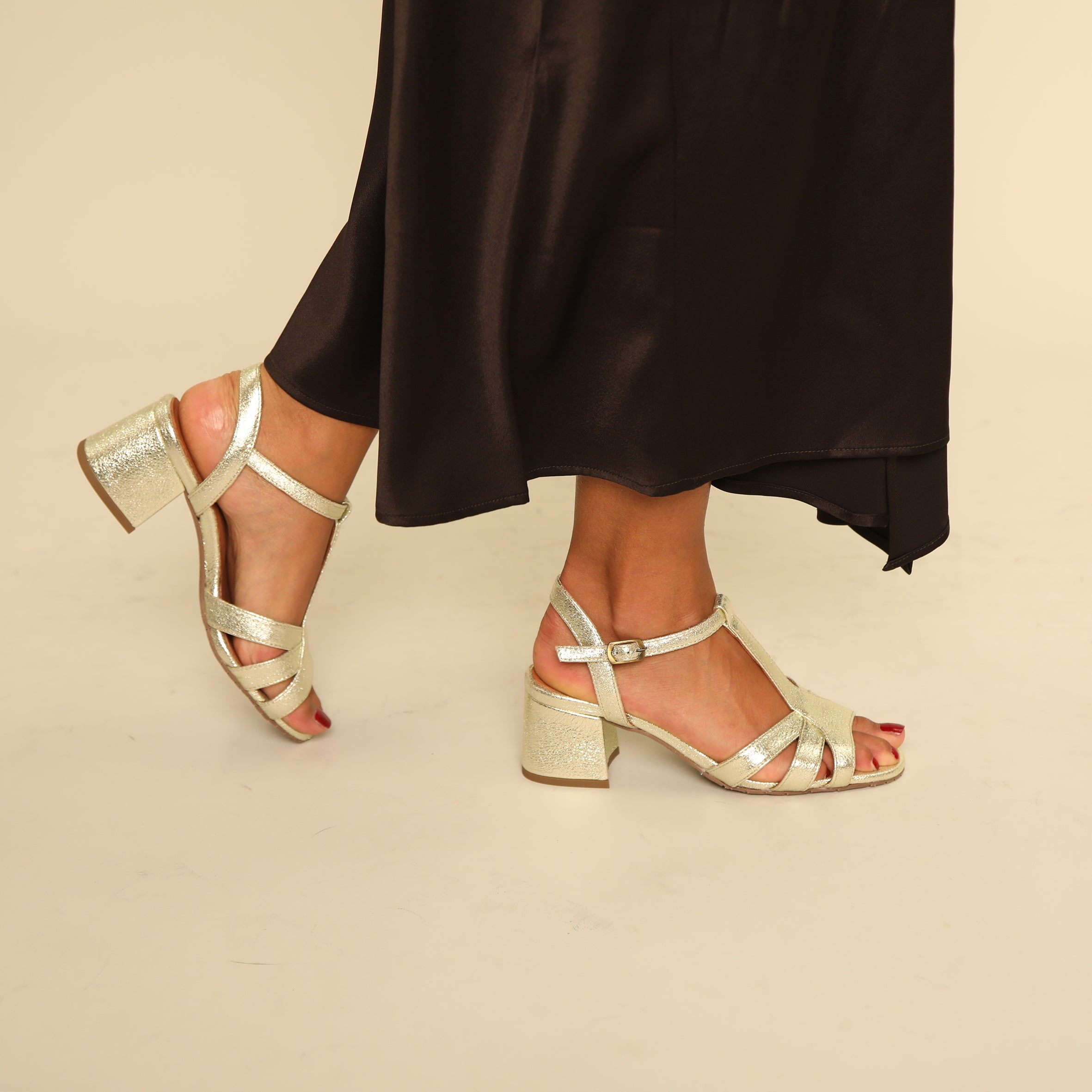 Gabby Champagne Low Sandal by Esska