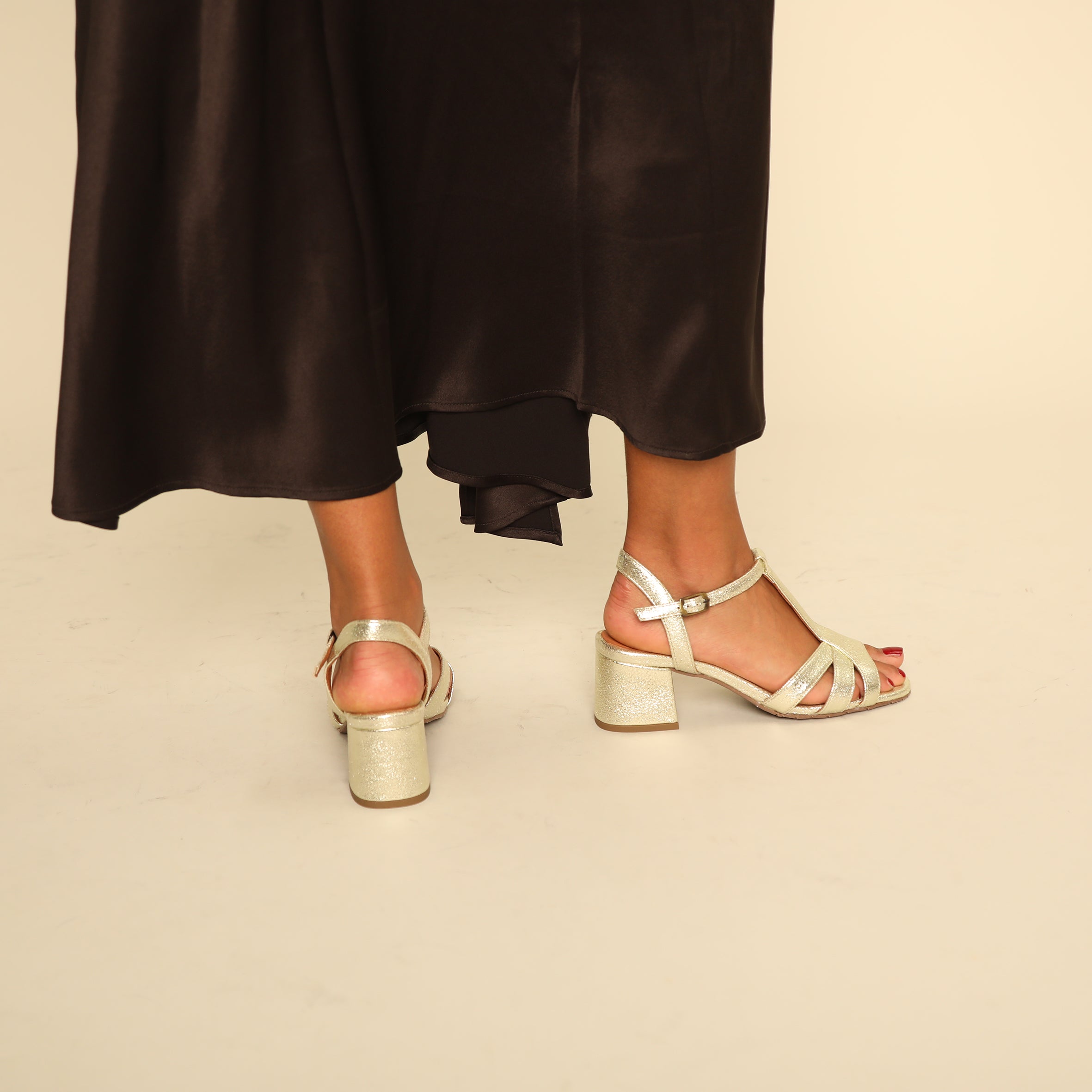 Gabby Champagne Low Sandal by Esska