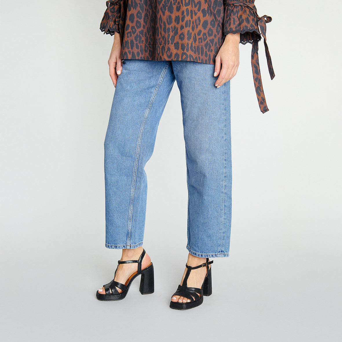 Gaia Metallic Black High Sandal by Esska