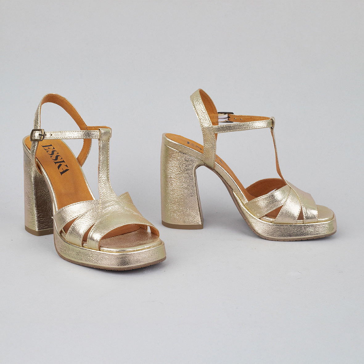 Gaia Champagne High Sandal by Esska