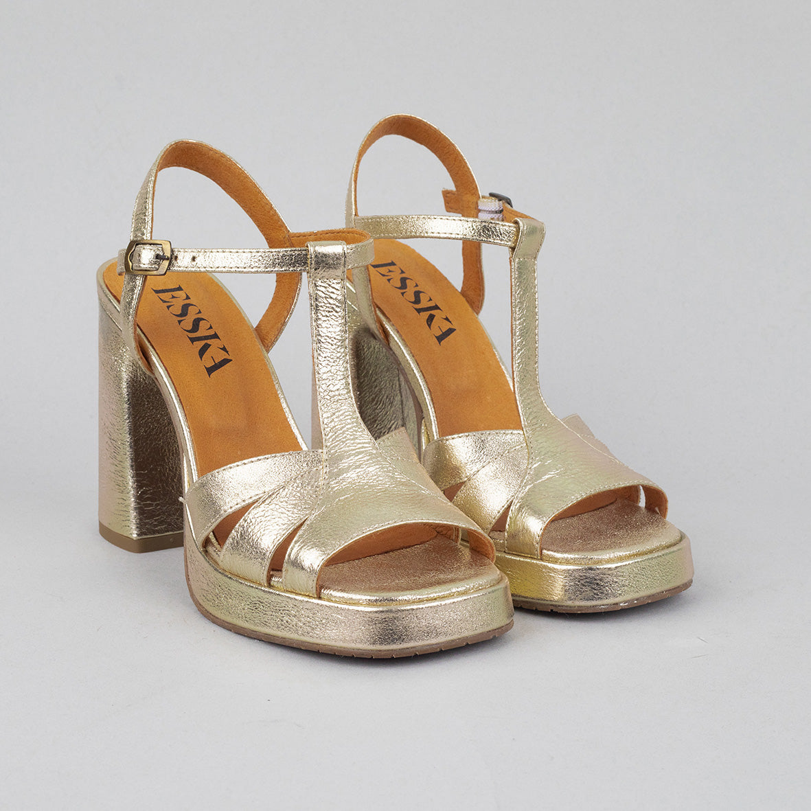 Gaia Champagne High Sandal by Esska