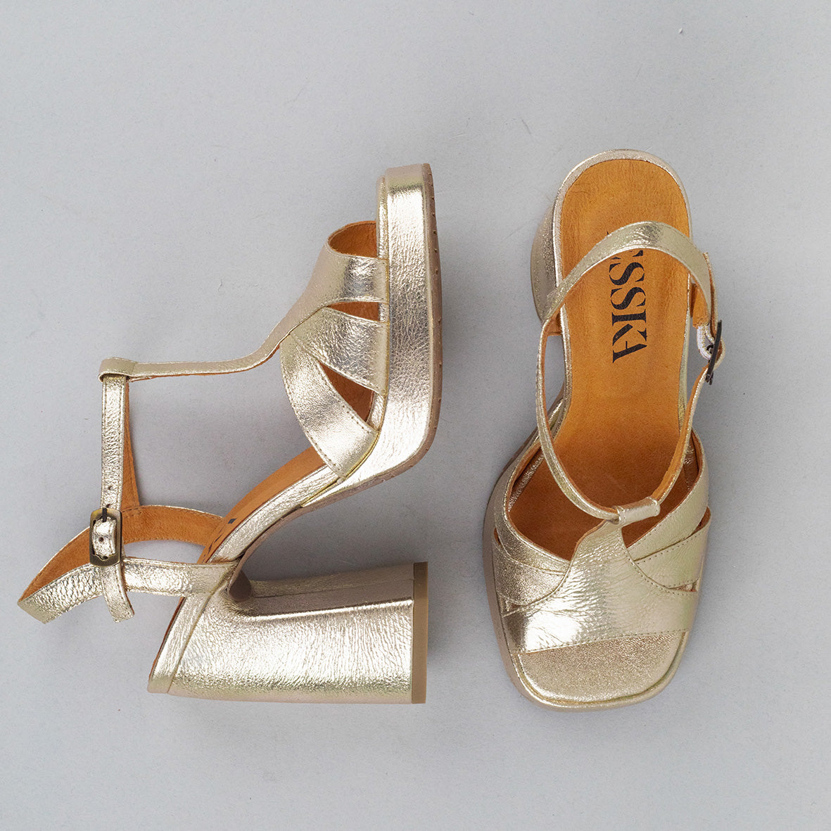 Gaia Champagne High Sandal by Esska