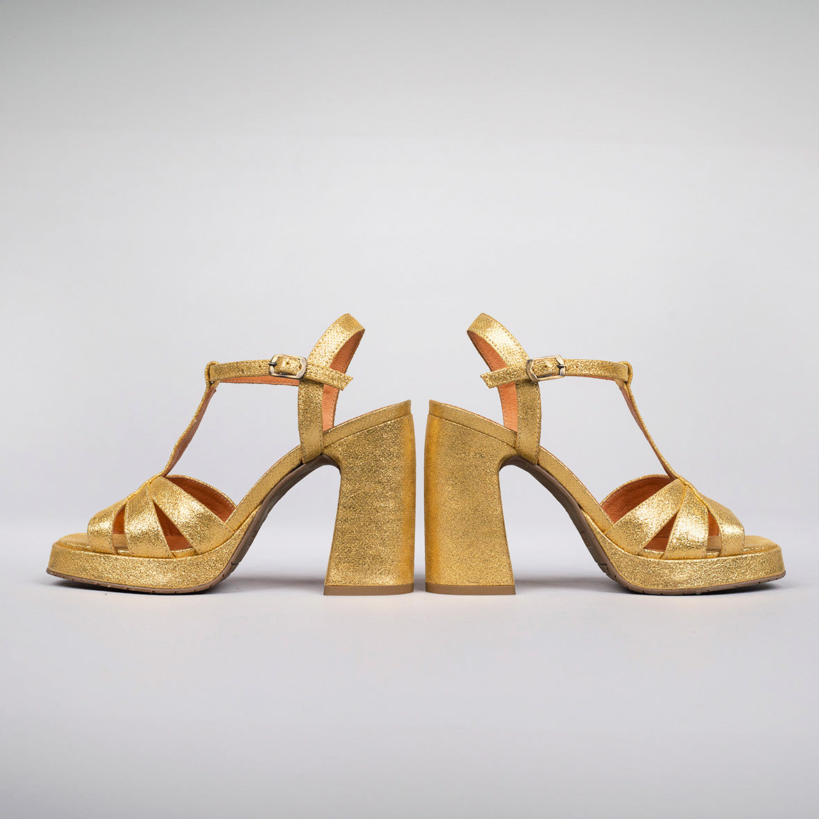 Gaia Gold High Sandal by Esska