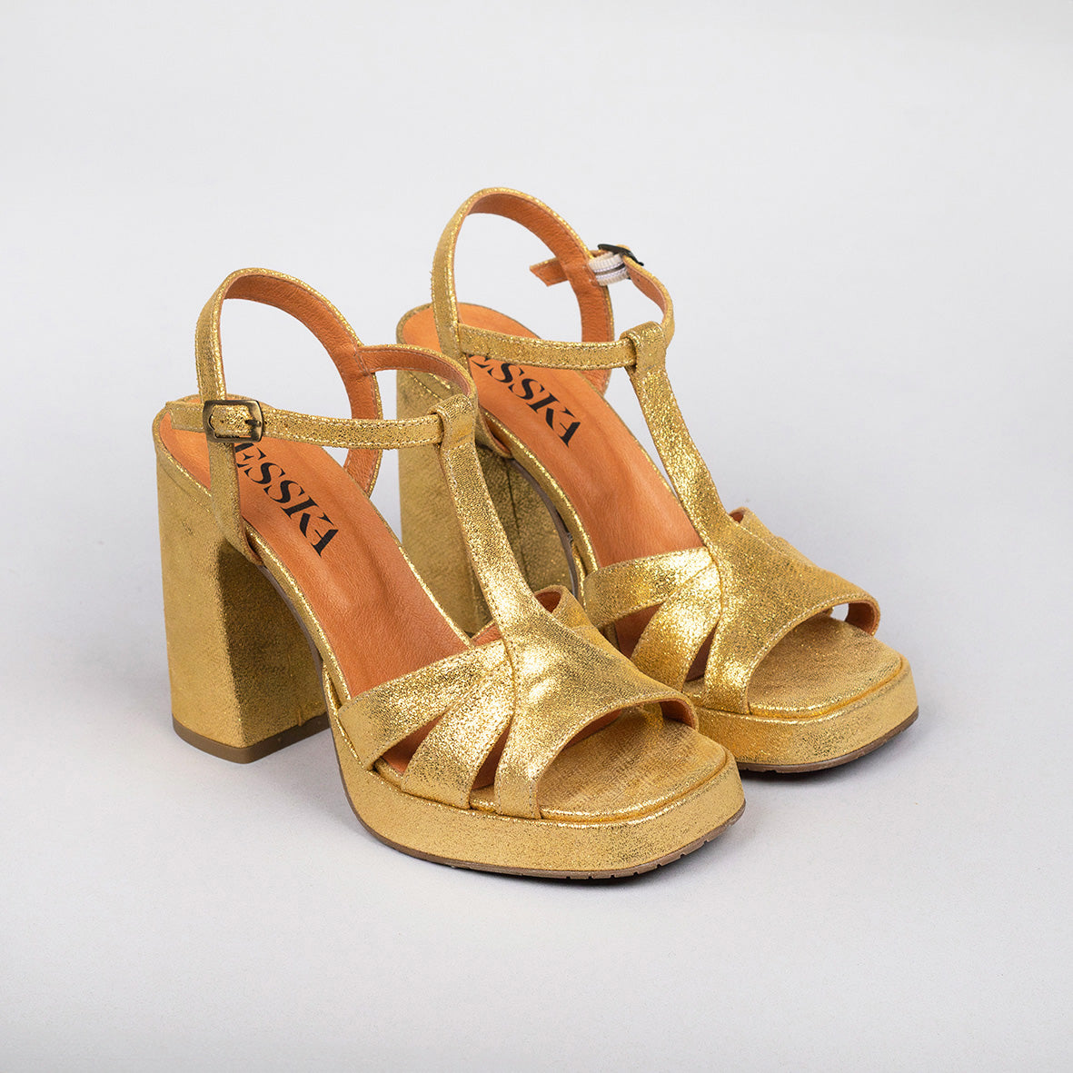 Gaia Gold High Sandal by Esska