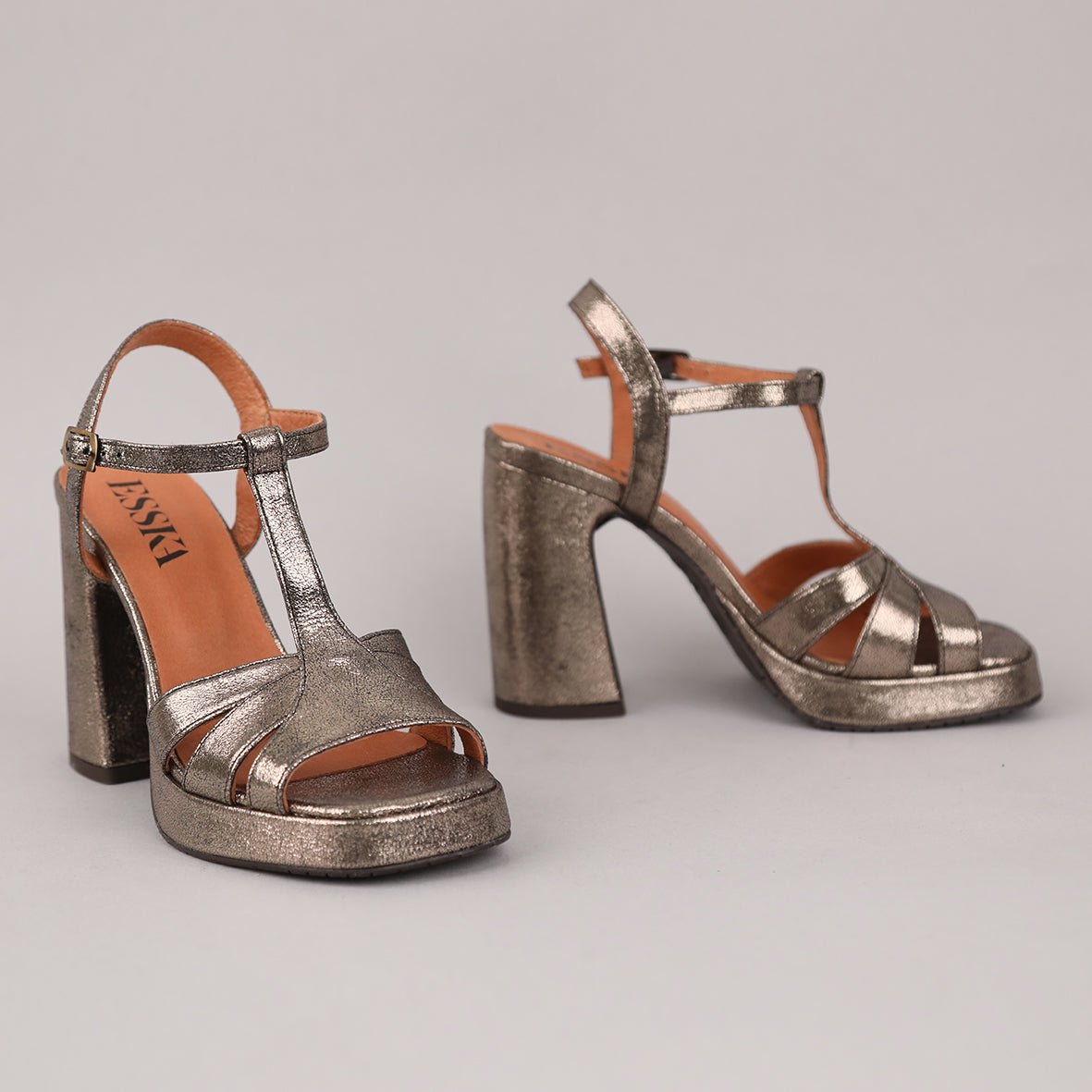 Gaia Metallic Iron High Sandal by Esska
