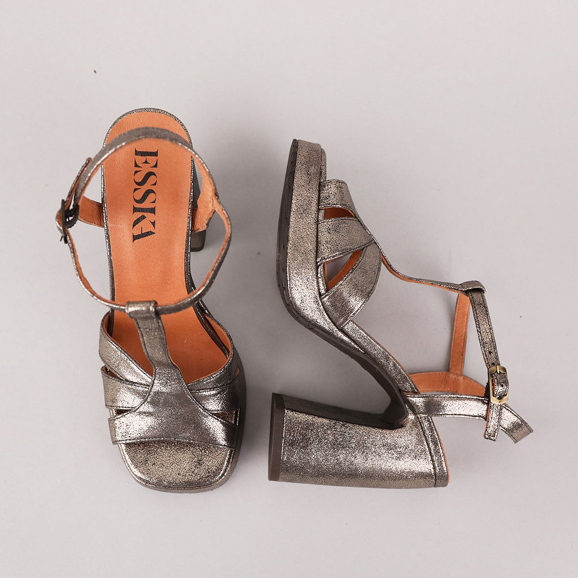 Gaia Metallic Iron High Sandal by Esska