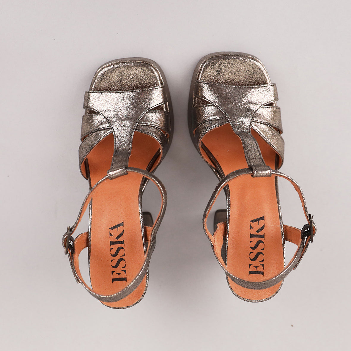 Gaia Metallic Iron High Sandal by Esska