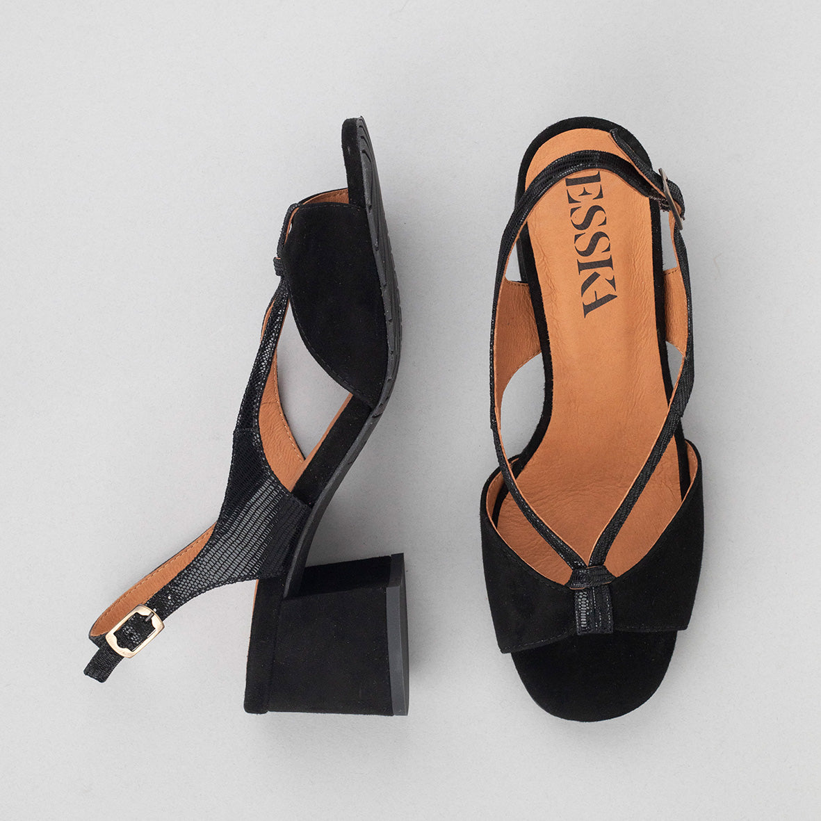 Gemma Black Low Sandal by Esska
