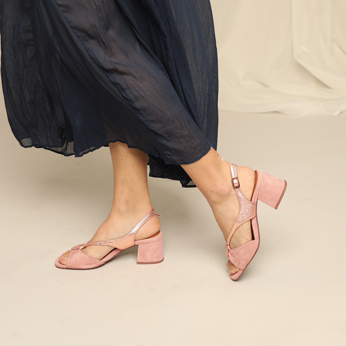Gemma Light Dusty Pink Low Sandal by Esska