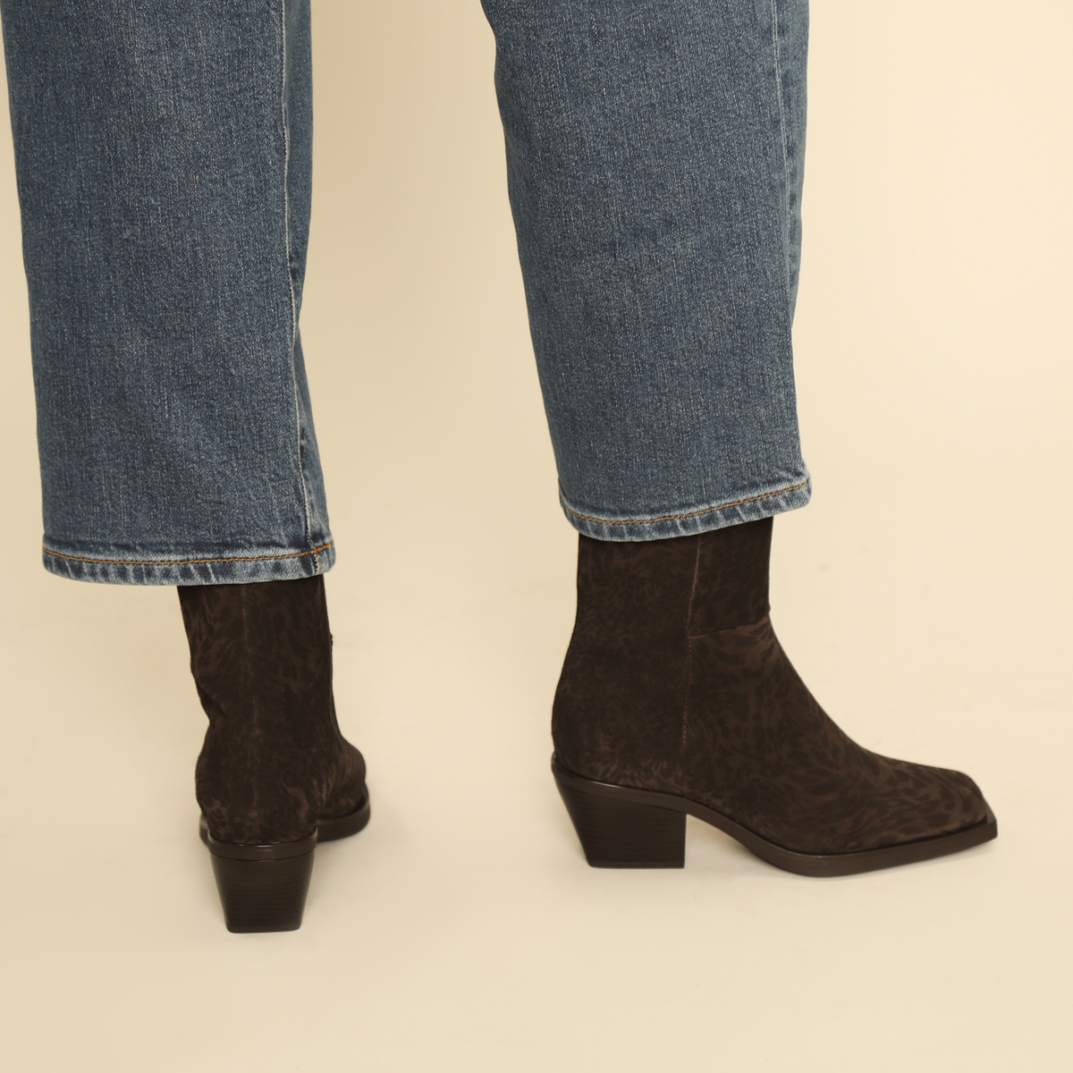 Ghalia Dark Brown Leopard Low Boot by Esska