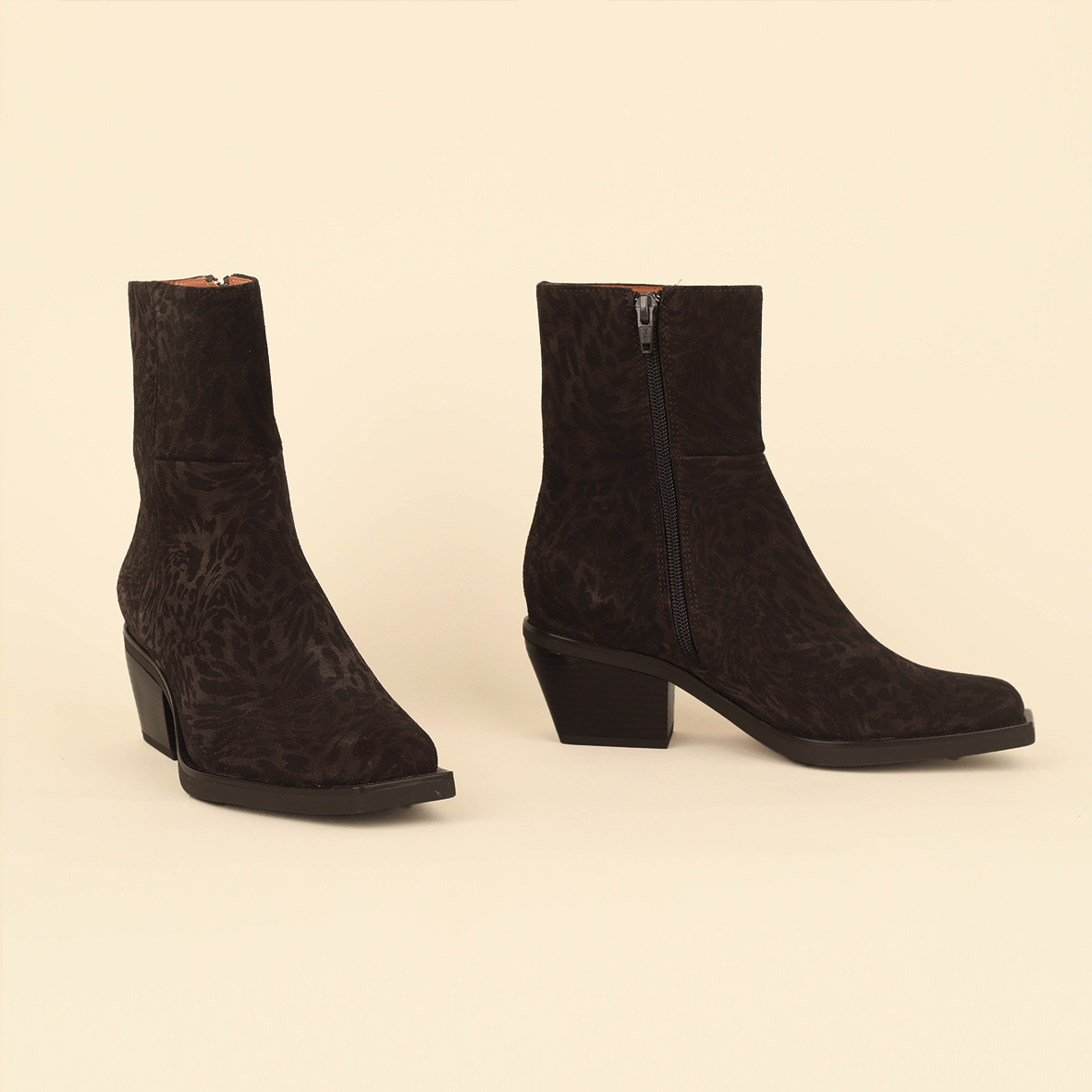 Ghalia Dark Brown Leopard Low Boot by Esska