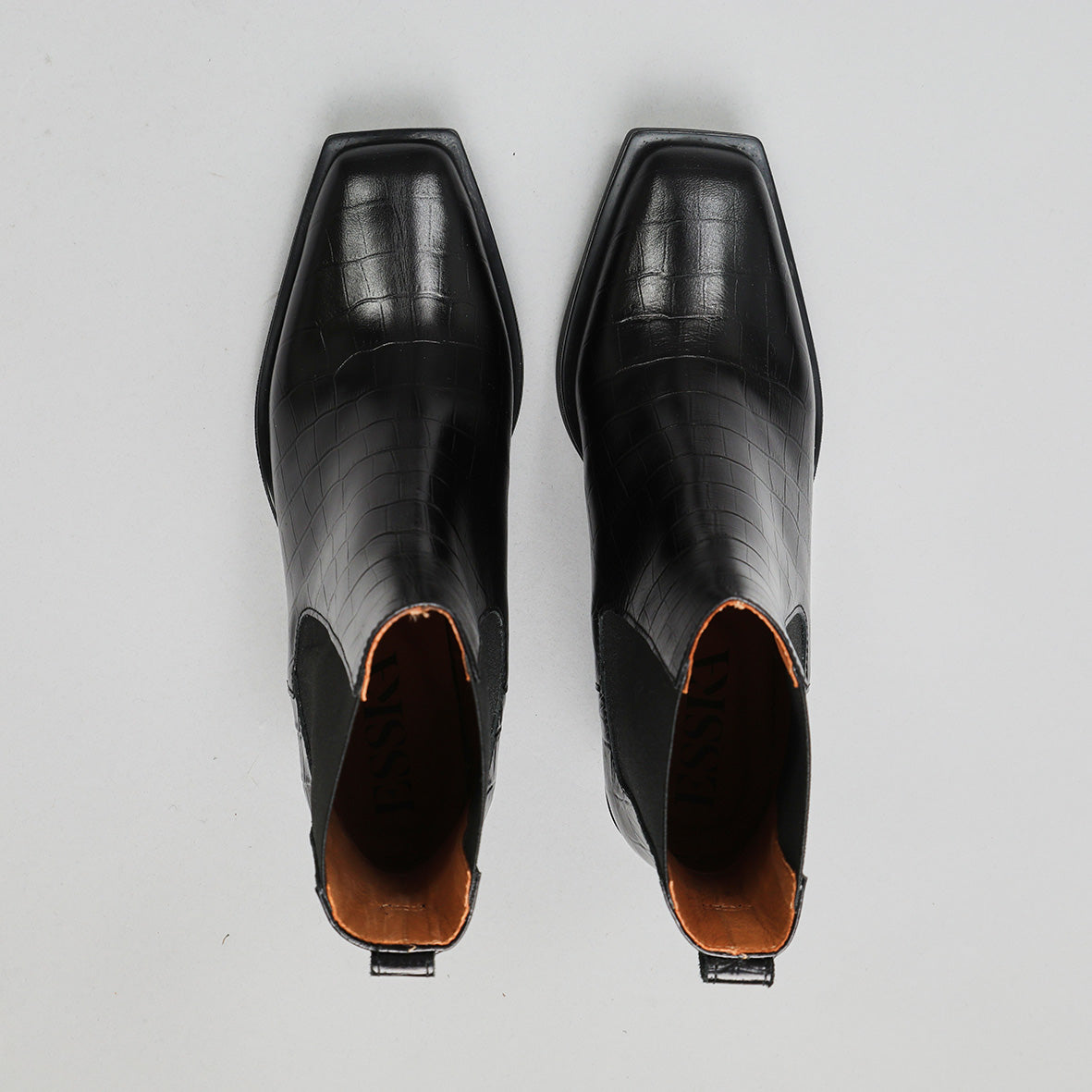 Gillian Croc Black Low Boot by Esska Shoes Ltd