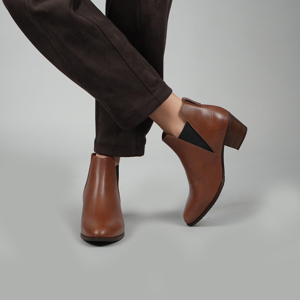 Ginny Cognac Low Boot by Esska
