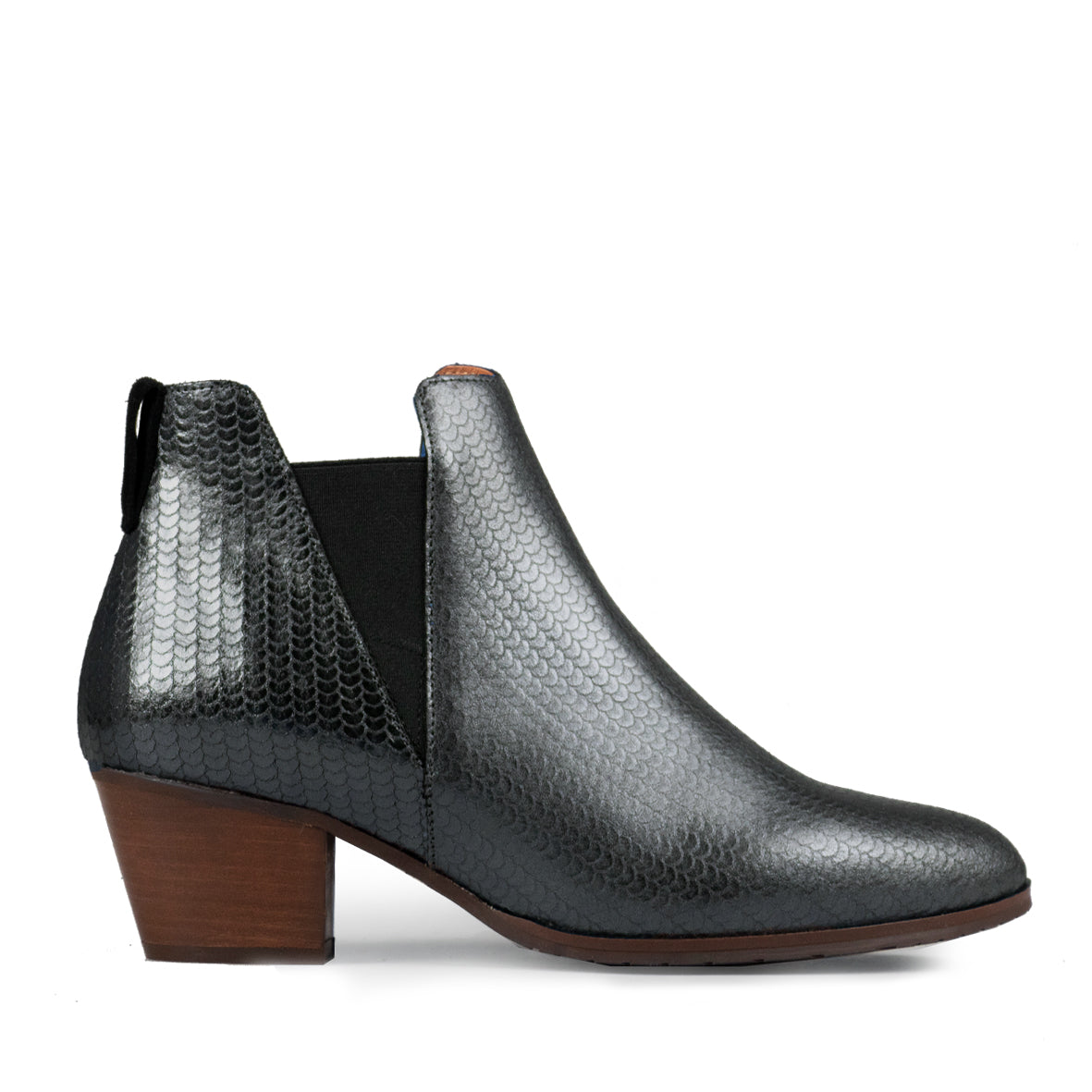 Ginny Smoke Metallic Low Boot by Esska