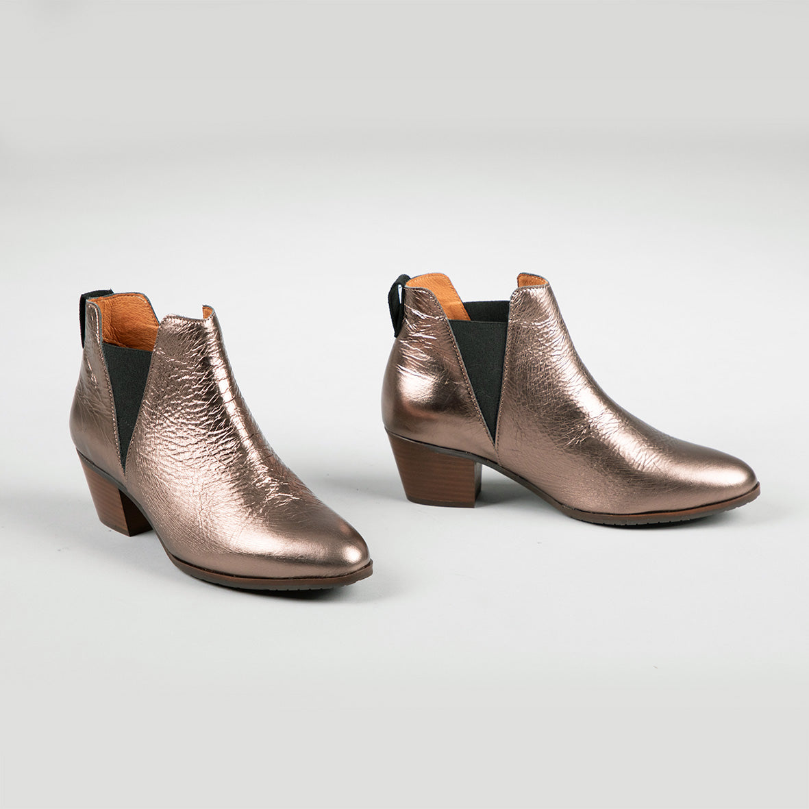 Ginny Taupe Metallic Low Boot by Esska