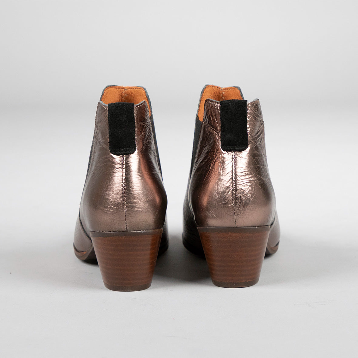 Ginny Taupe Metallic Low Boot by Esska