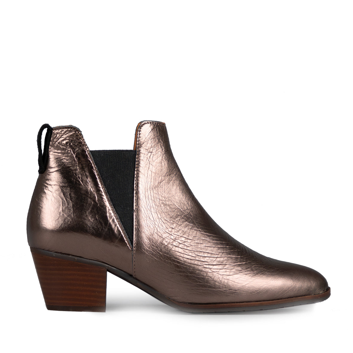 Ginny Taupe Metallic Low Boot by Esska