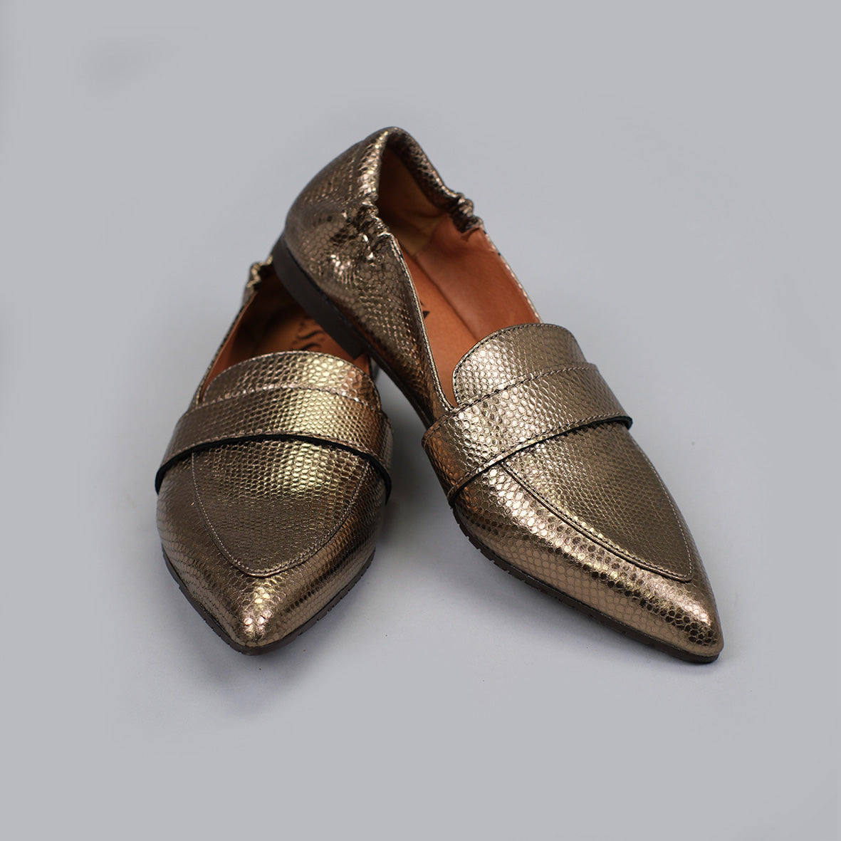 Hannah Smoke Flat Shoe by Esska