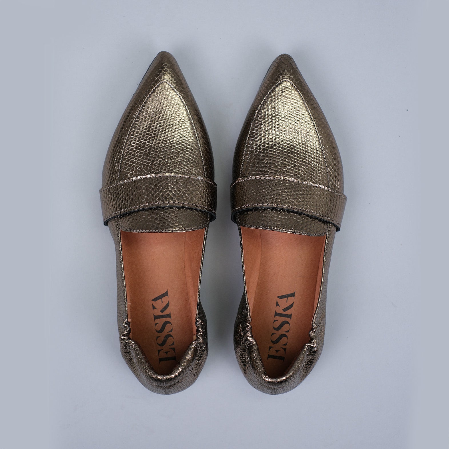 Hannah Smoke Flat Shoe by Esska