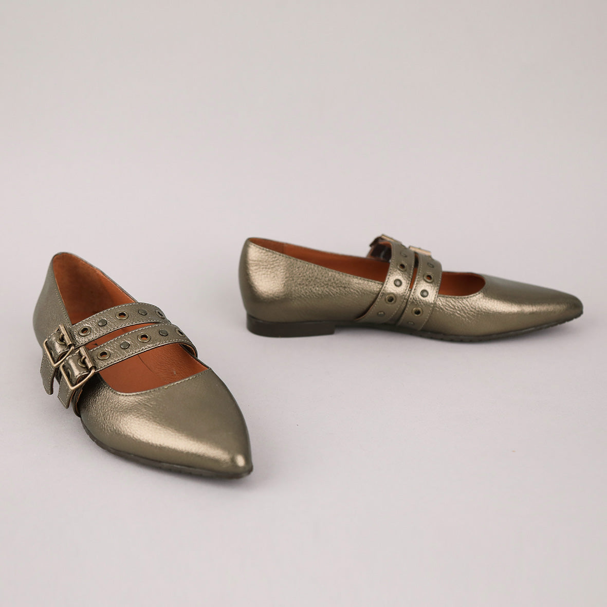 Harper Metallic Graphito Flat Shoe by Esska Shoes Ltd