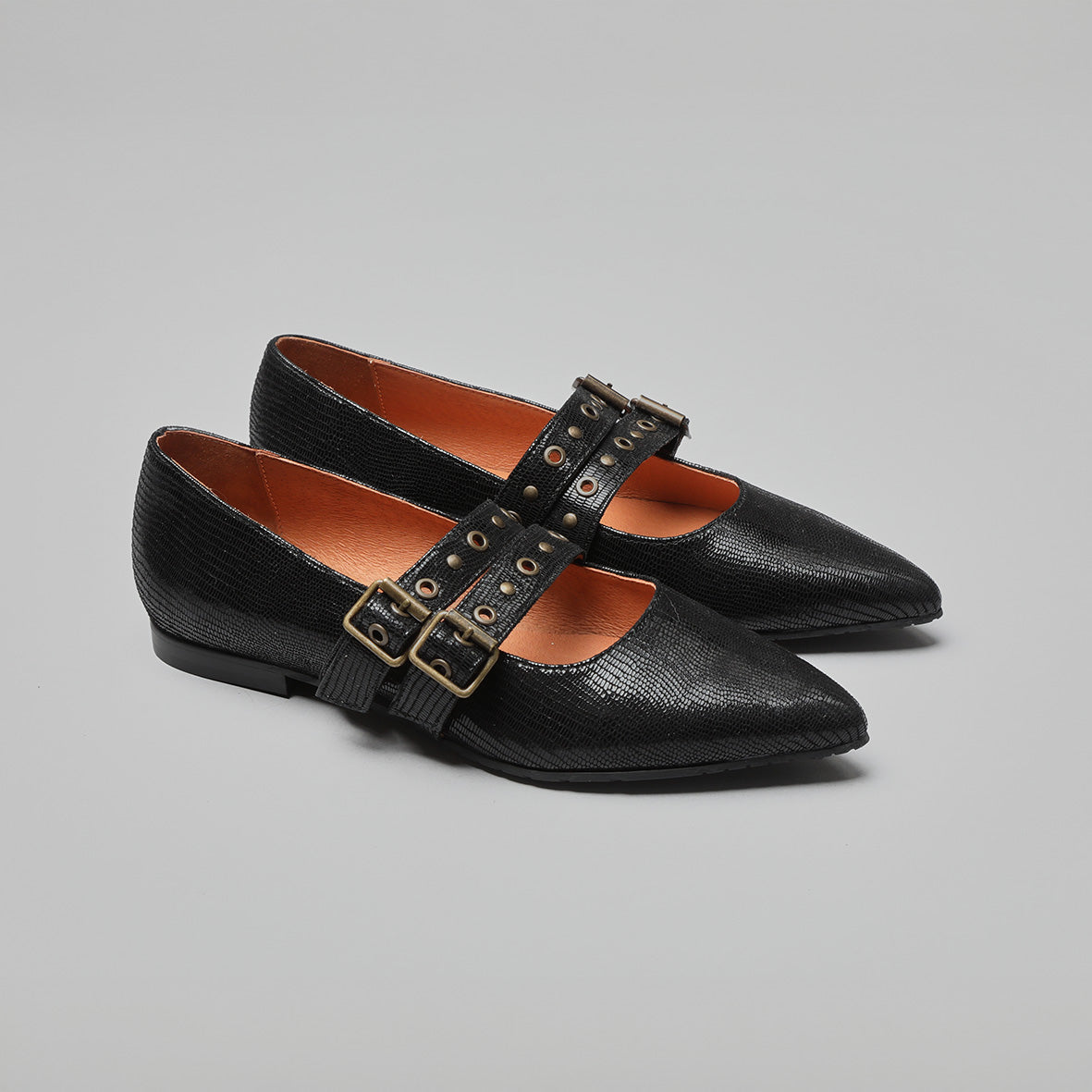 Harper WIDE Metallic Black Flat Shoe by Esska Shoes Ltd