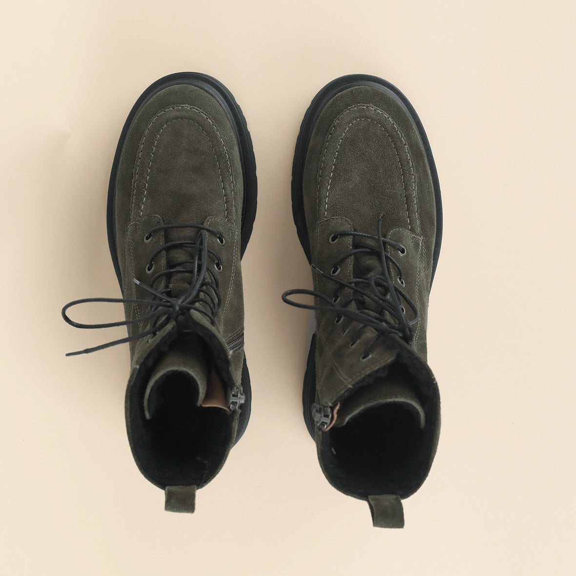 Hayes Khaki Flat Boot by Esska