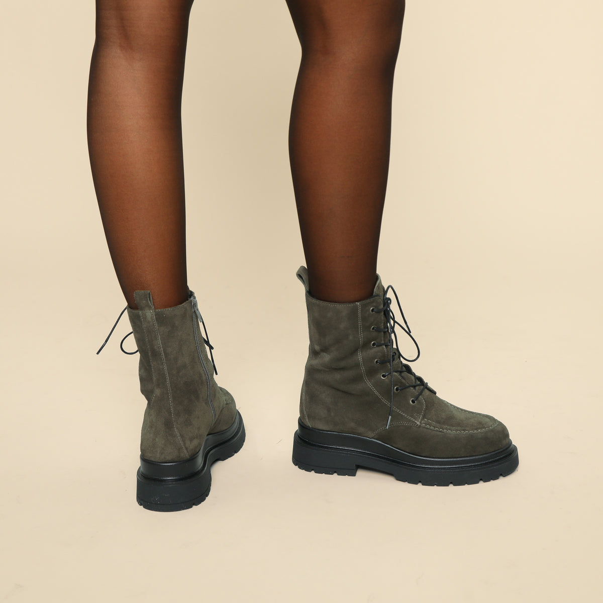 Hayes Khaki Flat Boot by Esska