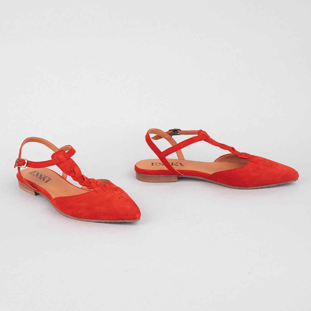 Helena Red Flat Shoe by Esska