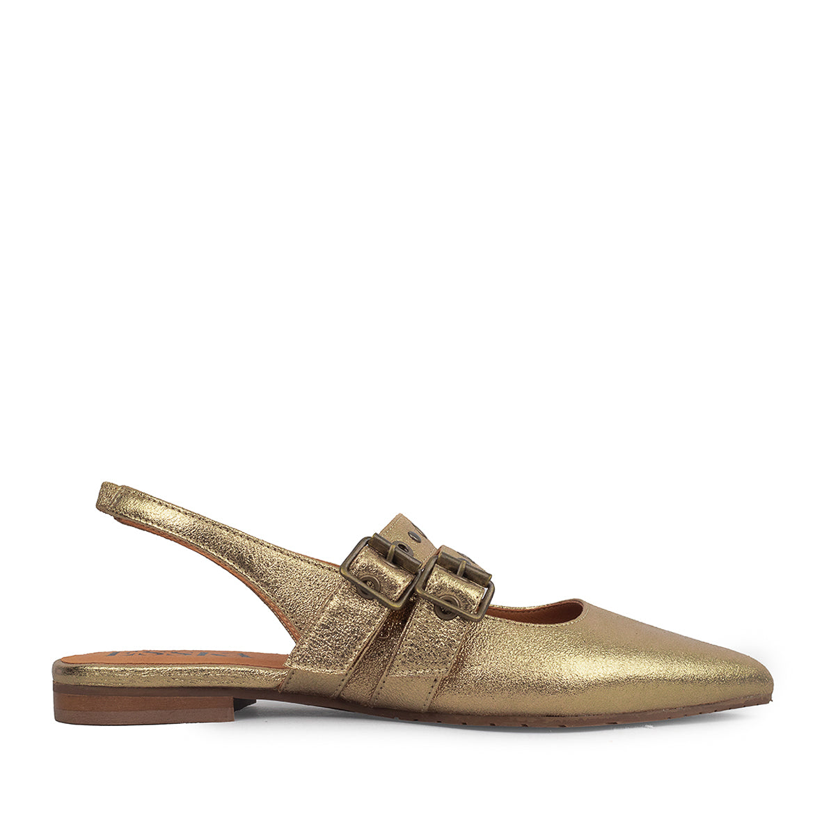 Hope WIDE Gold Dust Flat Shoe by Esska