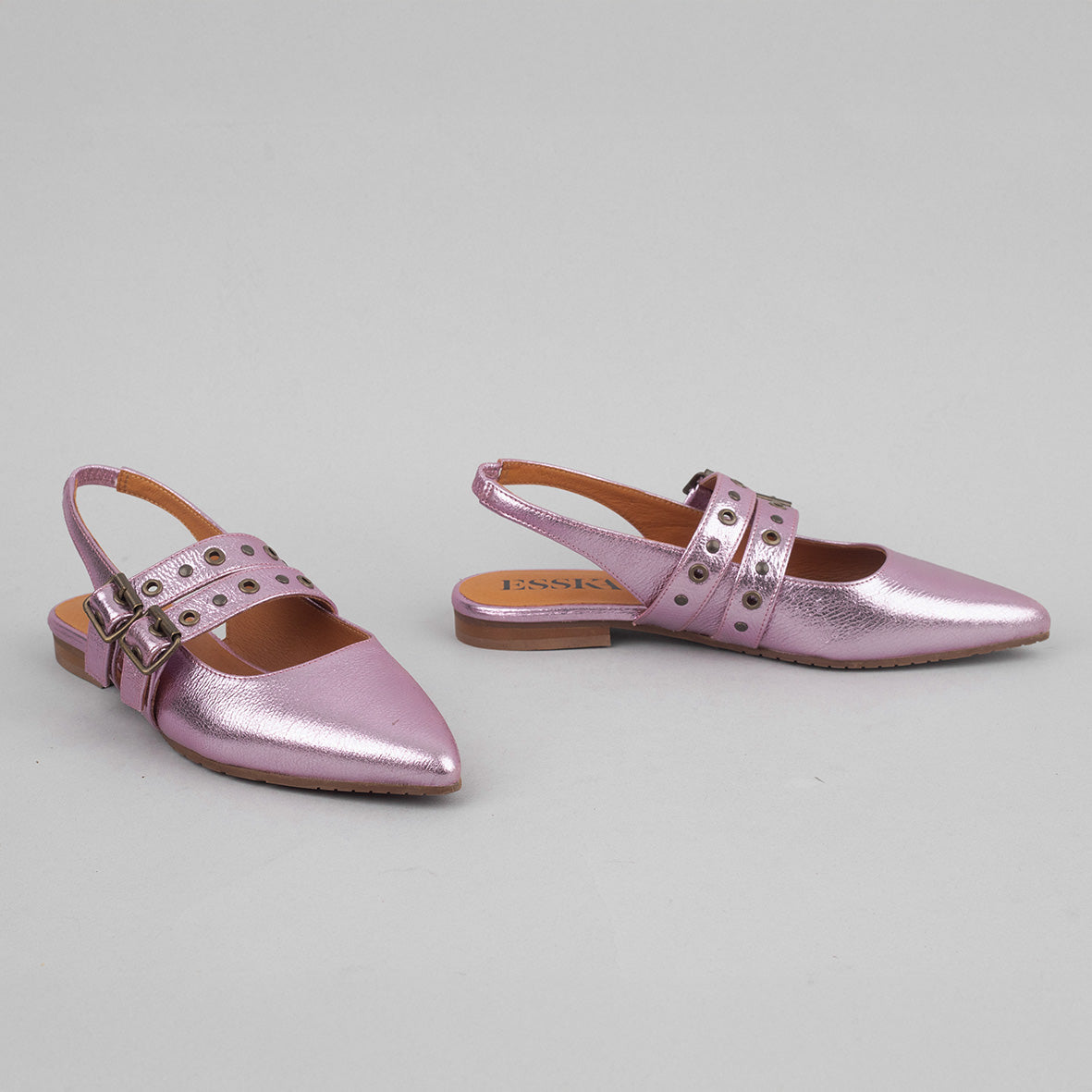 Hope Metallic Lilac Flat Shoe by Esska