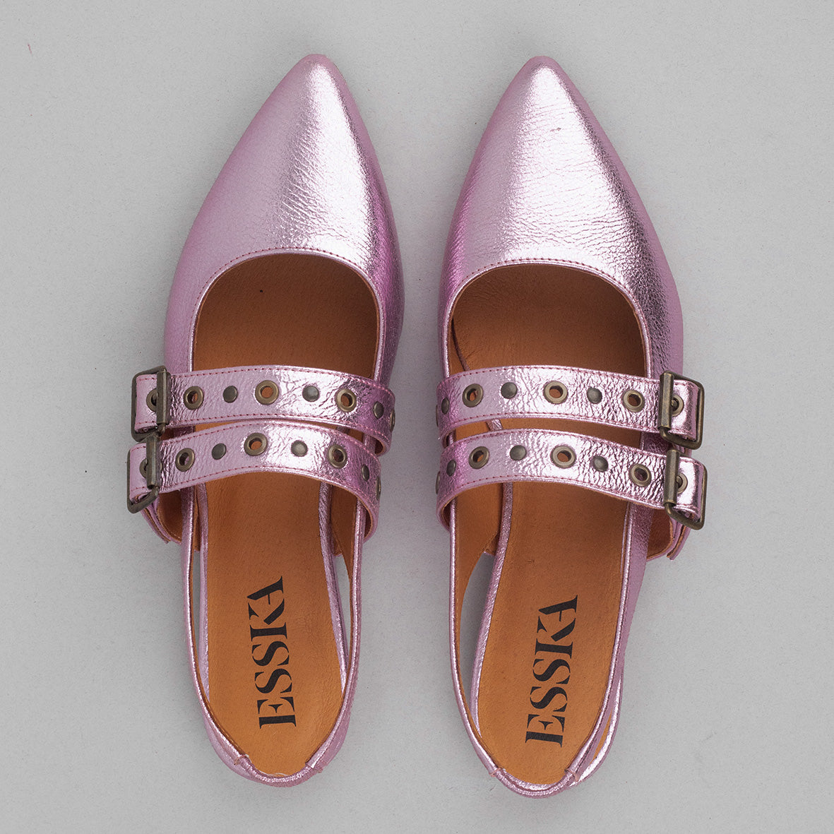 Hope Metallic Lilac Flat Shoe by Esska