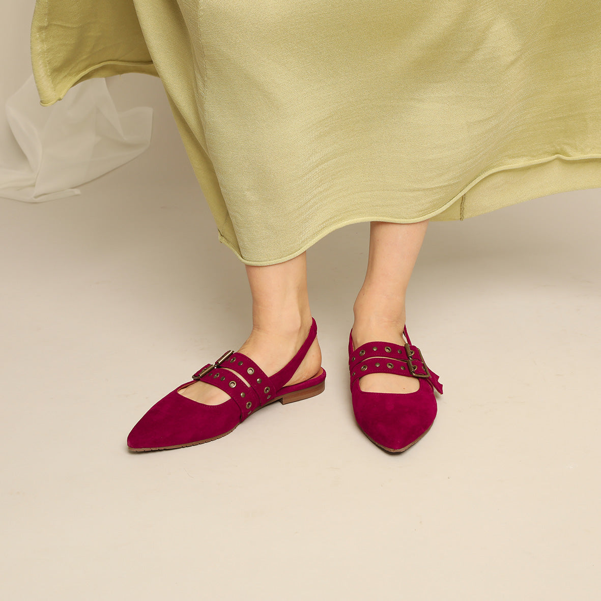 Hope Wine Flat Shoe by Esska