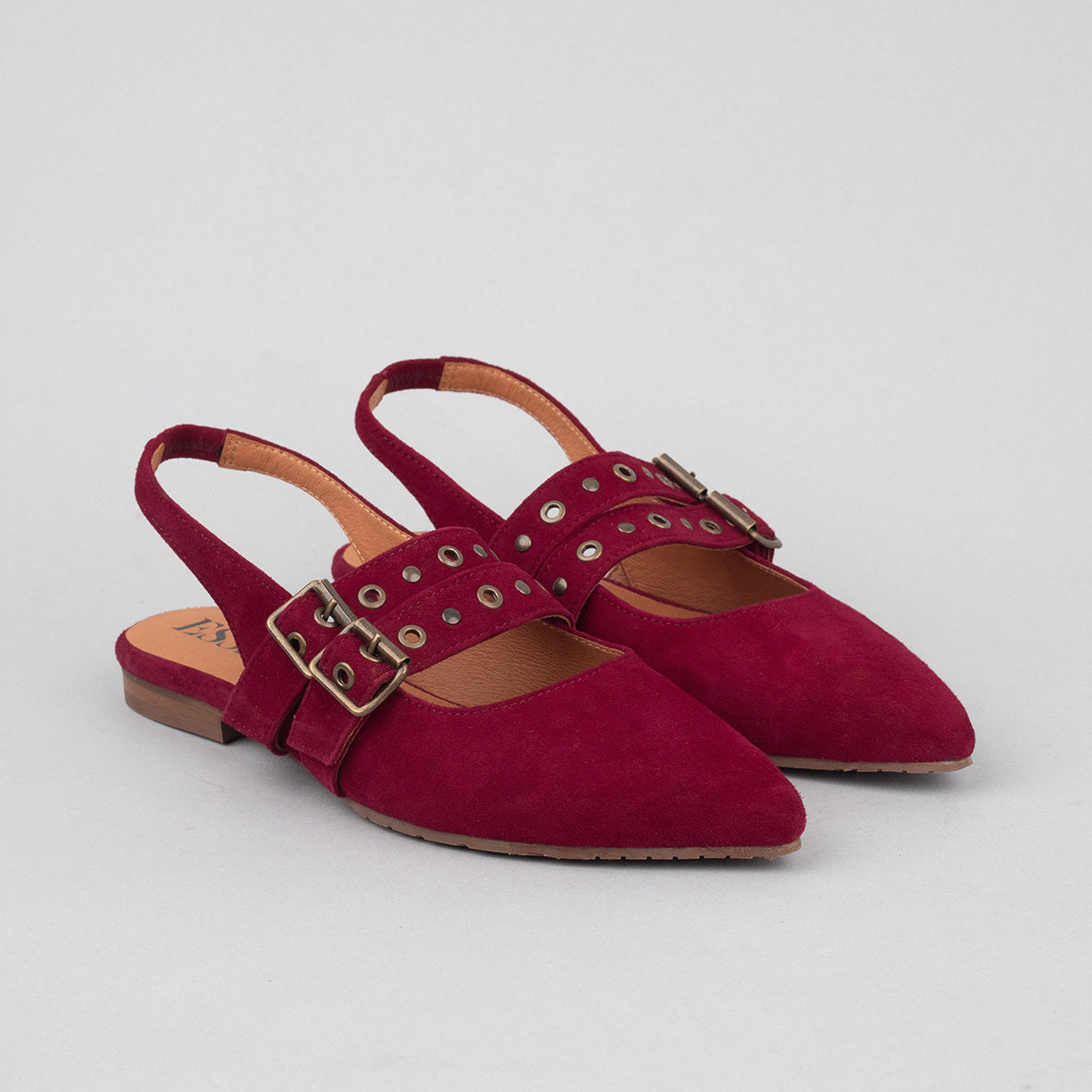Hope Wine Flat Shoe by Esska