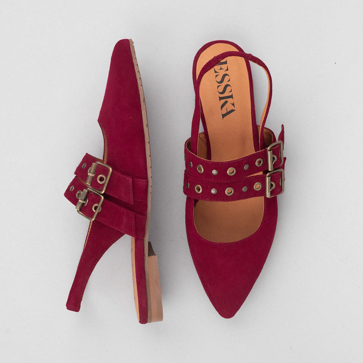 Hope Wine Flat Shoe by Esska