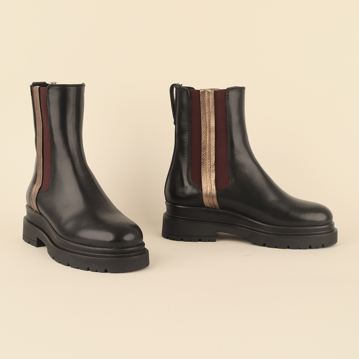 Hugo Black Flat Boot by Esska
