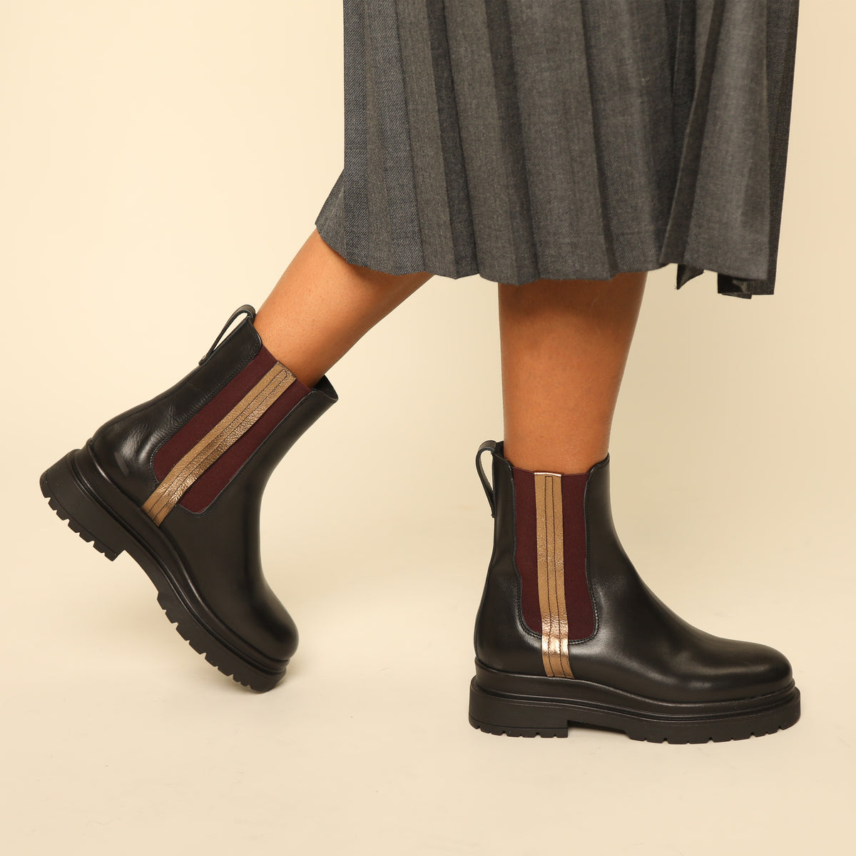 Hugo Black Flat Boot by Esska