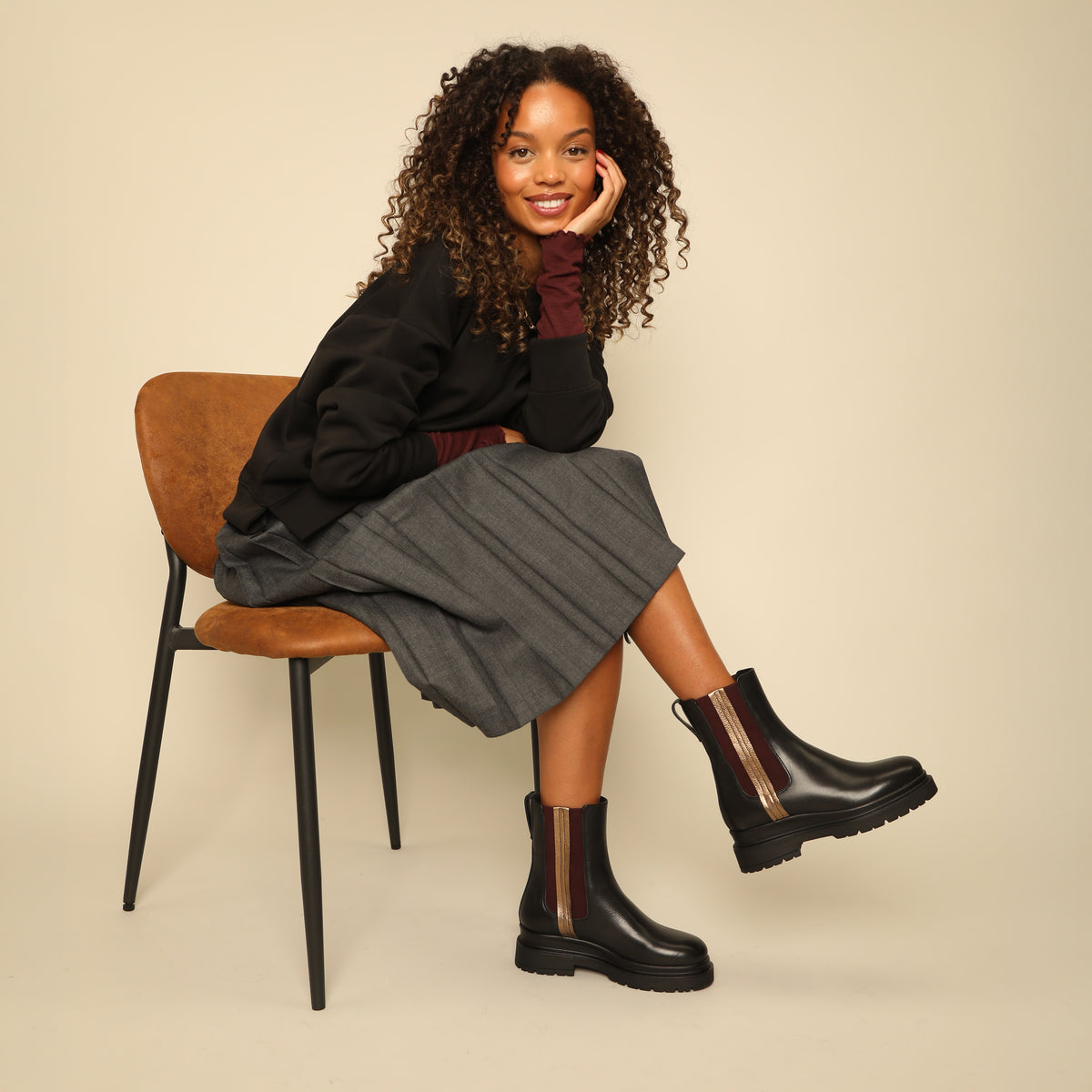 Hugo Black Flat Boot by Esska