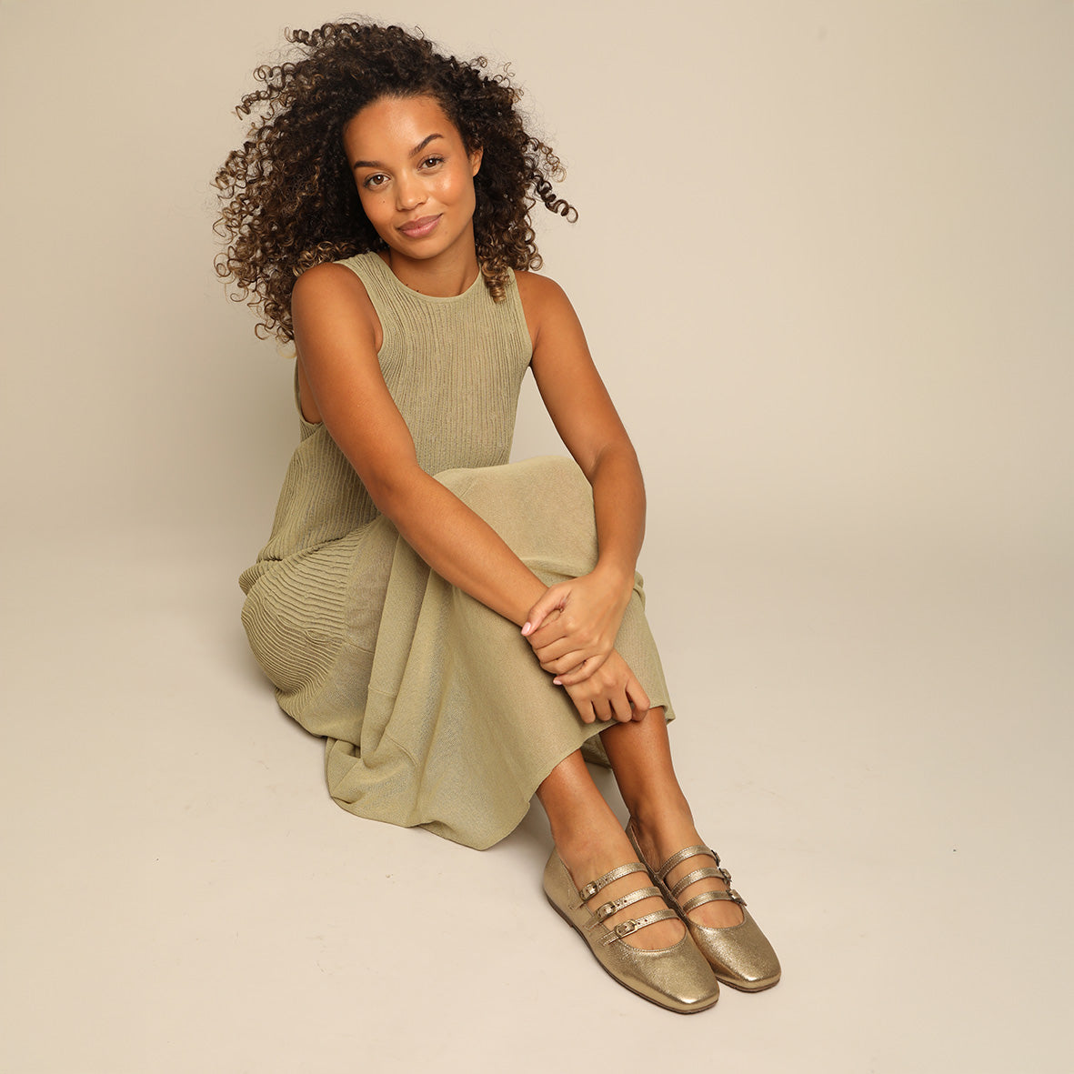 Ilo Gold Dust Flat Shoe by Esska