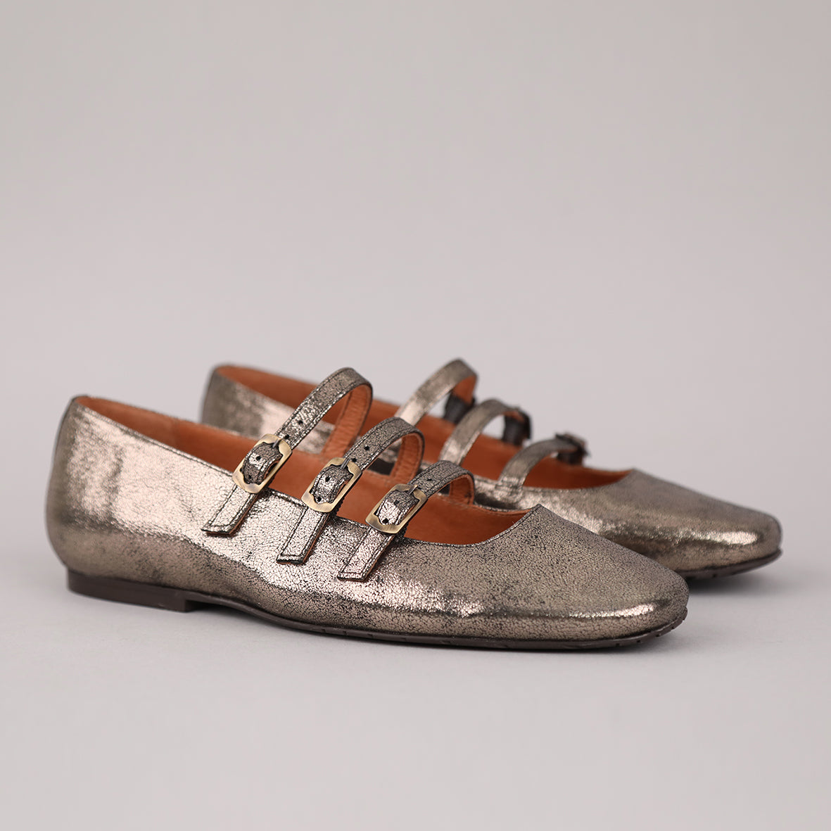 Ilo Metallic Iron Flat Shoe by Esska Shoes Ltd