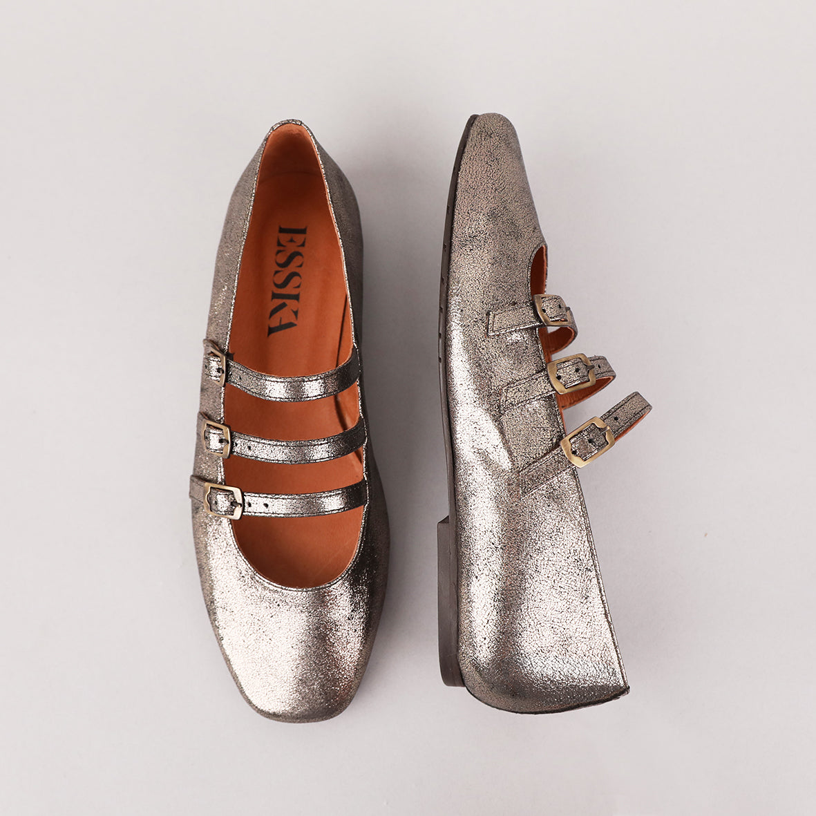 Ilo Metallic Iron Flat Shoe by Esska Shoes Ltd