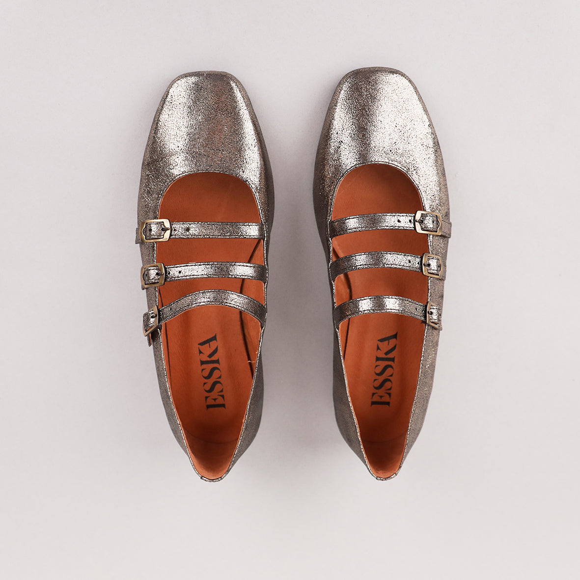Ilo Metallic Iron Flat Shoe by Esska Shoes Ltd