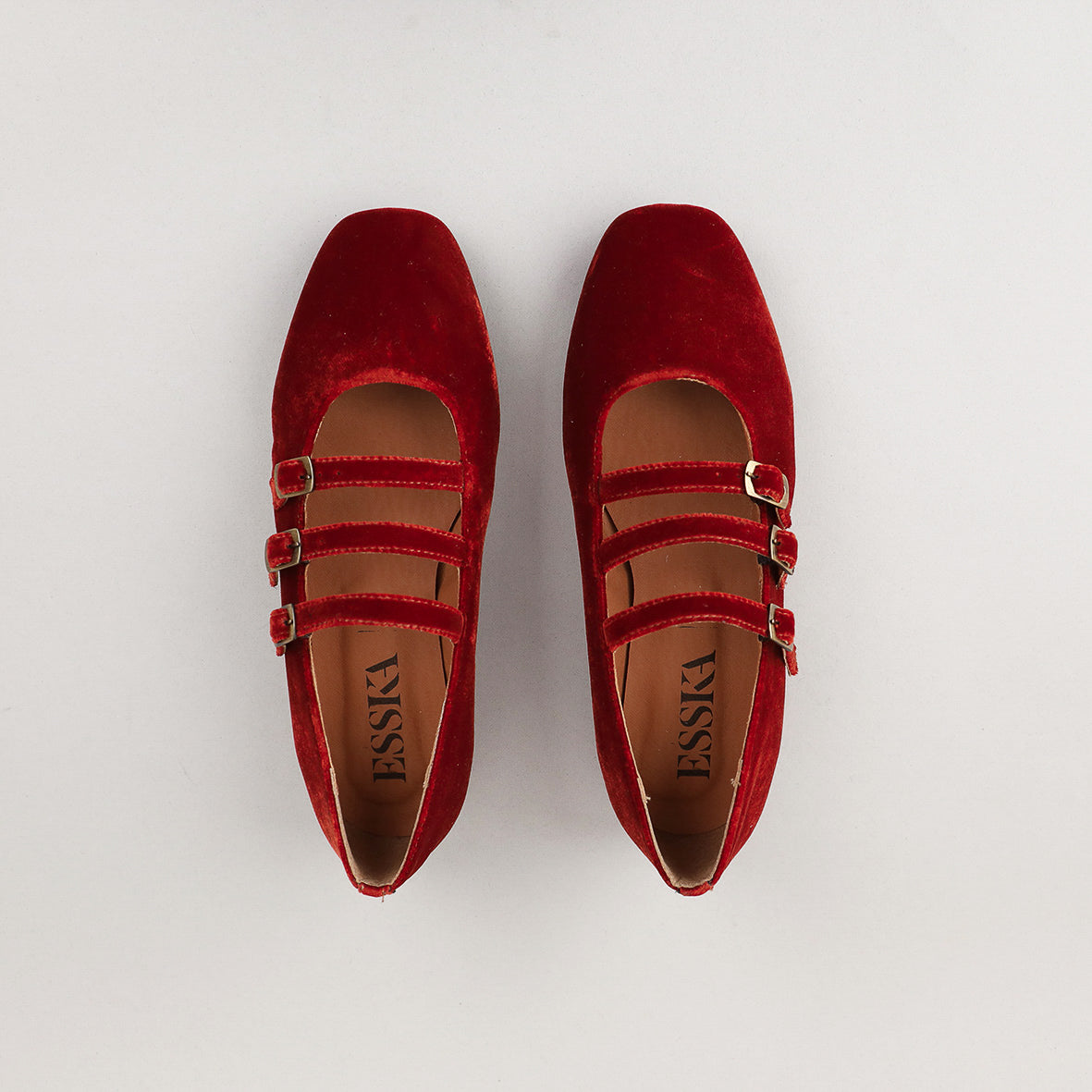 Ilo Velvet Burnt Orange Flat Shoe by Esska Shoes Ltd