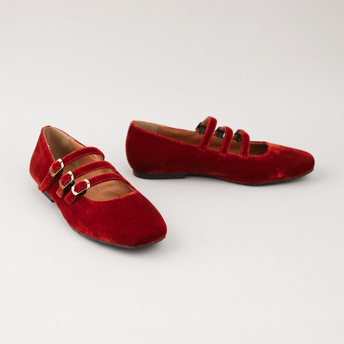 Ilo Velvet Burnt Orange Flat Shoe by Esska Shoes Ltd