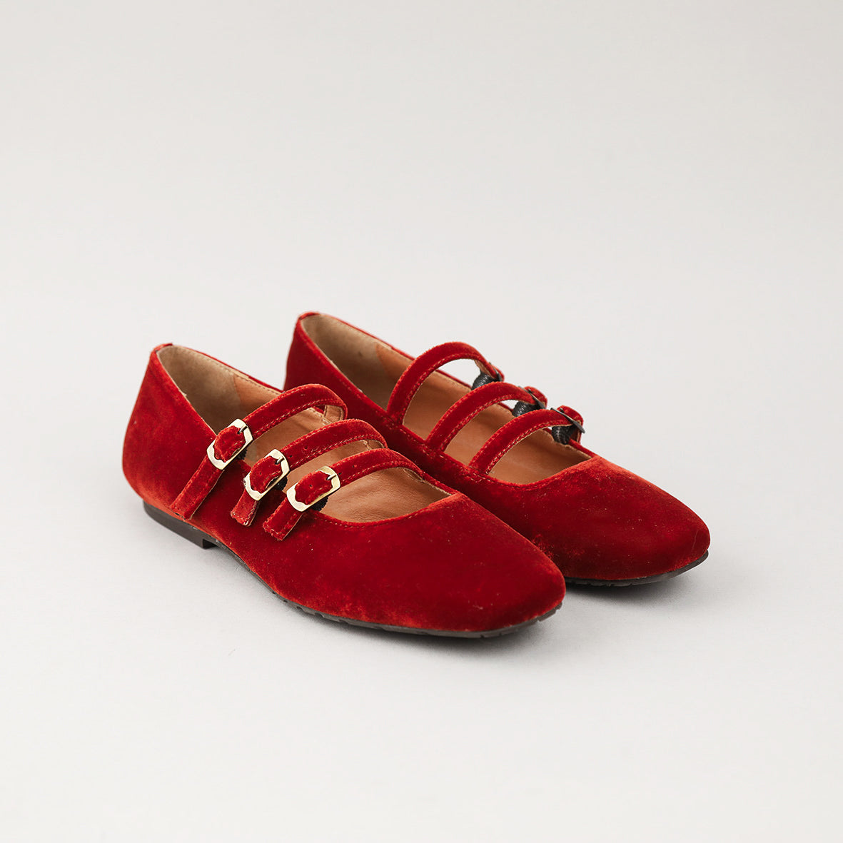 Ilo Velvet Burnt Orange Flat Shoe by Esska Shoes Ltd